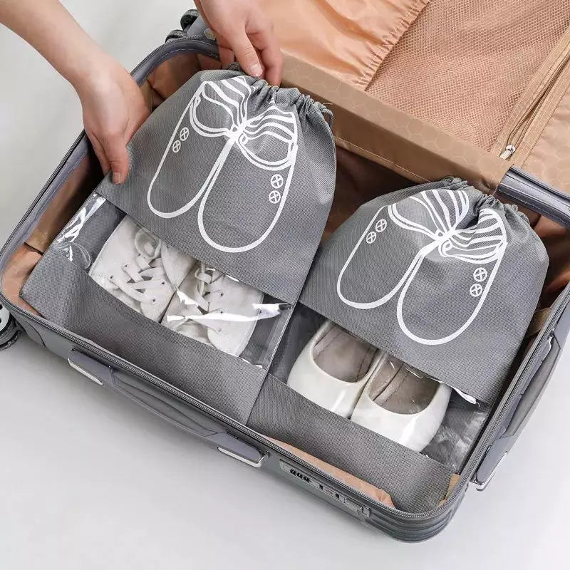 Premium Stain Resistant/Odorless/Dust Proof Travel Shoe Bags (Oxford material)- pack of 6
